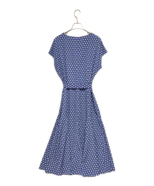 UNTITLED（アンタイトル）UNTITLED (アンタイトル) 総柄Aラインワンピース ブルー サイズ:3の古着・服飾アイテム