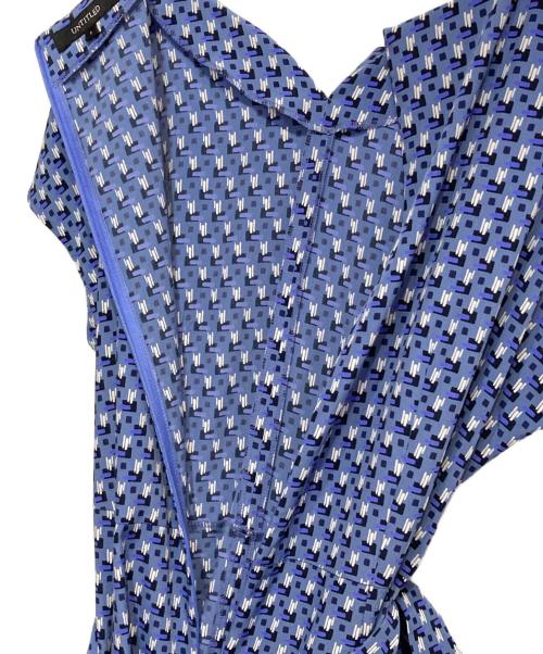 UNTITLED（アンタイトル）UNTITLED (アンタイトル) 総柄Aラインワンピース ブルー サイズ:3の古着・服飾アイテム