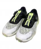 PUMAプーマ）の古着「シャドウキャット ニトロ ディスク スパイクレス シューズ」｜イエロー×ホワイト