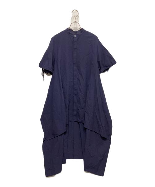 FEMMENT（ファモン）FEMMENT (ファモン) 別注Coボイルサッカーケープスリーブシャツ ネイビー サイズ:3の古着・服飾アイテム