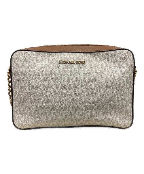 MICHAEL KORS（マイケル・コース）MICHAEL KORS (マイケル・コース) モノグラムショルダーバッグ ベージュ×アイボリーの古着・服飾アイテム