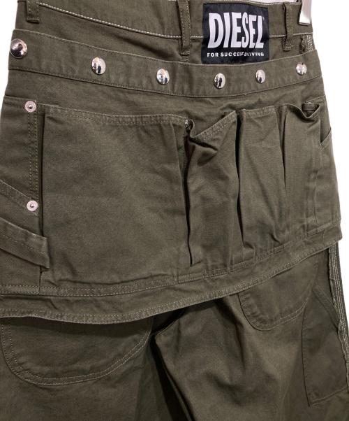 DIESEL（ディーゼル）DIESEL (ディーゼル) ミリタリークロップドワークパンツ オリーブ サイズ:36の古着・服飾アイテム