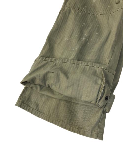 Vivienne Westwood RED LABEL（ヴィヴィアンウエストウッドレッドレーベル）Vivienne Westwood RED LABEL (ヴィヴィアンウエストウッドレッドレーベル) ヘリンボンツイルスプラッシュペイントワークパンツ オリーブ サイズ:00の古着・服飾アイテム