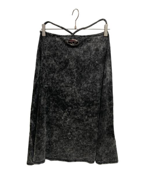 DIESEL（ディーゼル）DIESEL (ディーゼル) O-Rossiシェイプミディスカート ブラック サイズ:Mの古着・服飾アイテム