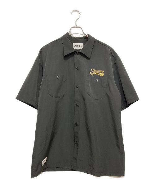 Schott（ショット）Schott (ショット) 半袖刺繍シャツ ブラック サイズ:XLの古着・服飾アイテム