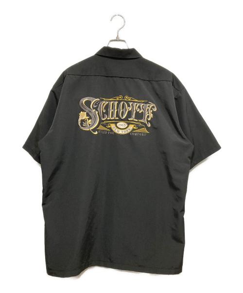 Schott（ショット）Schott (ショット) 半袖刺繍シャツ ブラック サイズ:XLの古着・服飾アイテム