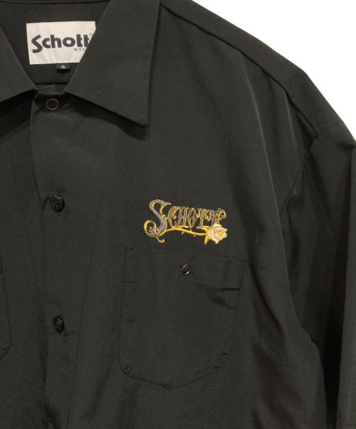 Schott（ショット）Schott (ショット) 半袖刺繍シャツ ブラック サイズ:XLの古着・服飾アイテム