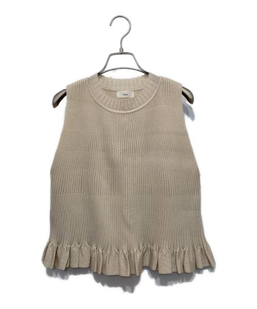 IENA（イエナ）IENA (イエナ) グリッターリブ フレアノースリーブ ベージュ サイズ:-の古着・服飾アイテム