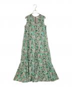 MARIHAマリハ）の古着「夏の月影のドレス Vネックノースリーブワンピース」｜グレー×グリーン