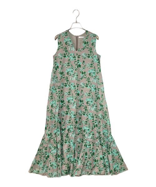 MARIHA（マリハ）MARIHA (マリハ) 夏の月影のドレス Vネックノースリーブワンピース グレー×グリーン サイズ:-の古着・服飾アイテム