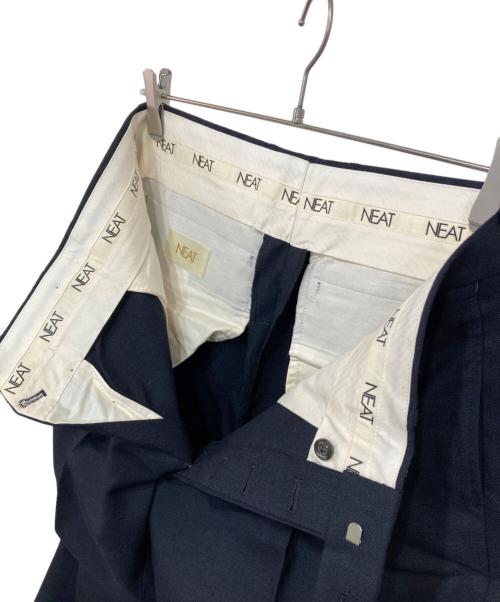 NEAT（ニート）NEAT (ニート) ウール タックパンツ ネイビー サイズ:48の古着・服飾アイテム