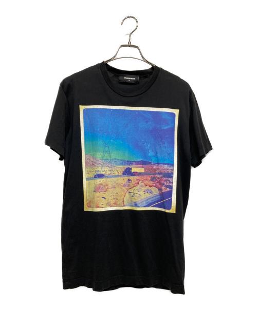 DSQUARED2（ディースクエアード）DSQUARED2 (ディースクエアード) プリントTシャツ ブラック サイズ:Mの古着・服飾アイテム