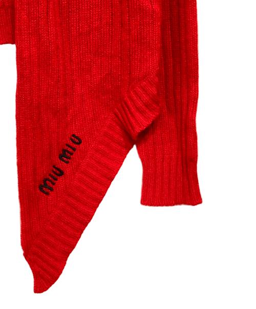 MIU MIU（ミュウミュウ）MIU MIU (ミュウミュウ) カシミヤトッパーカーディガン レッド サイズ:40の古着・服飾アイテム
