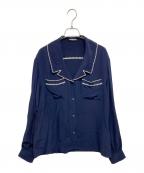MIU MIUミュウミュウ）の古着「ウエスタン刺繍ロングブラウス」｜ネイビー