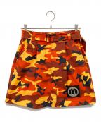 MIU MIUミュウミュウ）の古着「ミリタリーカーゴスカート」｜ベージュ×オレンジ