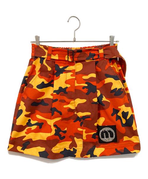MIU MIU（ミュウミュウ）MIU MIU (ミュウミュウ) ミリタリーカーゴスカート ベージュ×オレンジ サイズ:38の古着・服飾アイテム