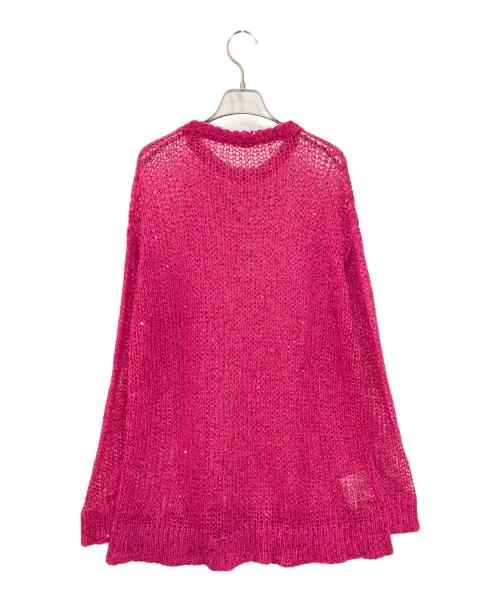 MIU MIU（ミュウミュウ）MIU MIU (ミュウミュウ) モヘアブレンドスパンコールニット ショッキングピンク サイズ:38の古着・服飾アイテム