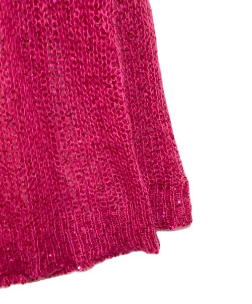 MIU MIU（ミュウミュウ）MIU MIU (ミュウミュウ) モヘアブレンドスパンコールニット ショッキングピンク サイズ:38の古着・服飾アイテム