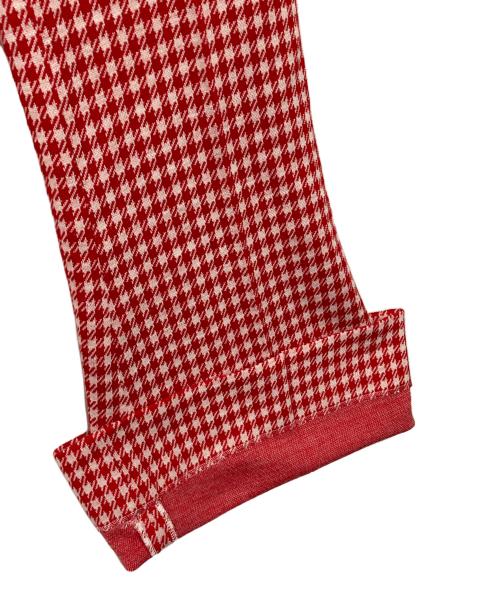 MIU MIU（ミュウミュウ）MIU MIU (ミュウミュウ) ウエストロゴフレアパンツ アイボリー×レッド サイズ:40Sの古着・服飾アイテム