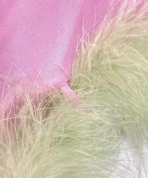 MIU MIU（ミュウミュウ）MIU MIU (ミュウミュウ) ワイルドターキーフェザータンクトップ グリーン×パープル サイズ:40の古着・服飾アイテム