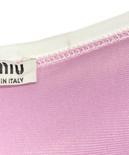 MIU MIU（ミュウミュウ）MIU MIU (ミュウミュウ) ワイルドターキーフェザータンクトップ グリーン×パープル サイズ:40の古着・服飾アイテム