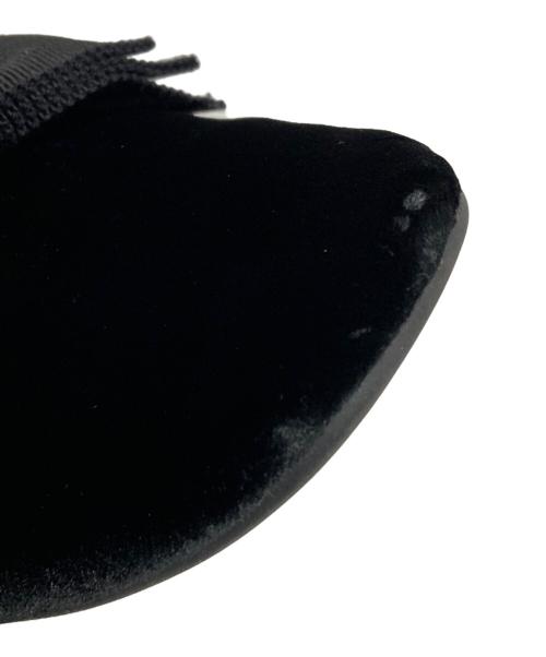 MIU MIU（ミュウミュウ）MIU MIU (ミュウミュウ) ベルベットリボンバレエシューズ ブラック サイズ:38 1/2の古着・服飾アイテム