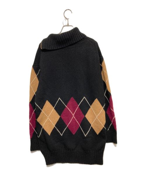 BLUE LABEL CRESTBRIDGE（ブルーレーベルクレストブリッジ）BLUE LABEL CRESTBRIDGE (ブルーレーベルクレストブリッジ) アーガイルニット エンジ×ブラック サイズ:38の古着・服飾アイテム