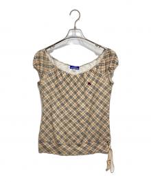 BURBERRY BLUE LABEL（バーバリー ブルー レーベル）の古着「ノバチェックノースリーブカットソー」｜ベージュ