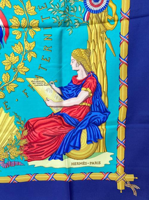 HERMES（エルメス）HERMES (エルメス) LIBERTE REPUBLIQUE FRANCAISE ネイビーの古着・服飾アイテム