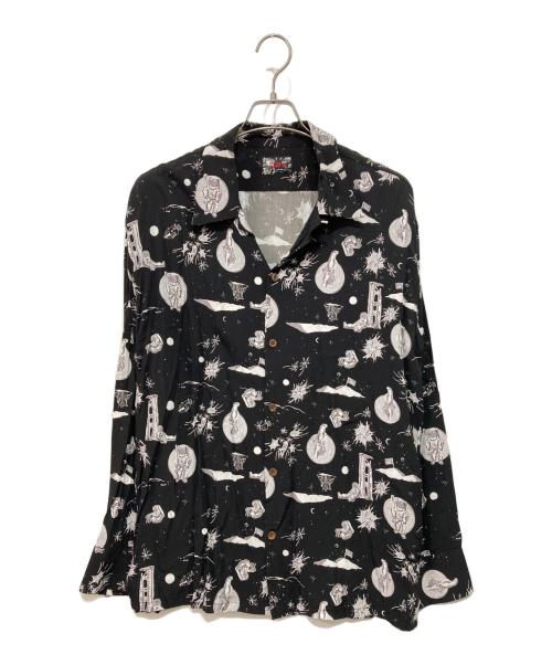 DAN（ダン）DAN (ダン) Space Aloha Long Shirt ブラック サイズ:Ｍの古着・服飾アイテム