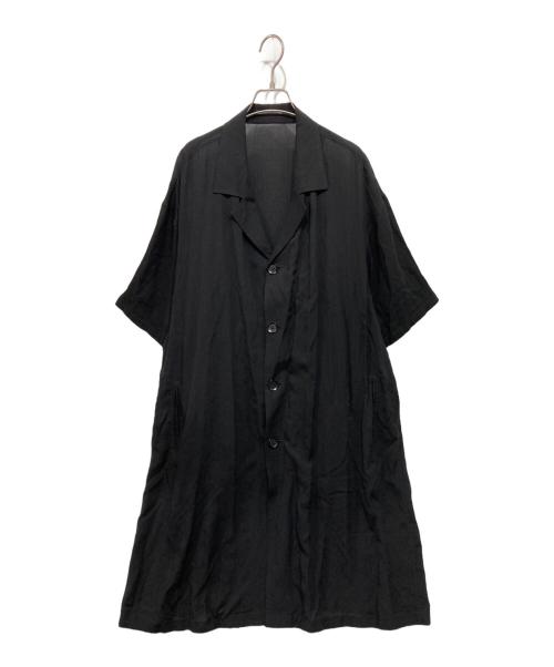 yohji yamamoto+noir（ヨウジヤマモトプリュスノアール）yohji yamamoto+Noir (ヨウジヤマモトプリュスノアール) テンセルシャツワンピース ブラック サイズ:1の古着・服飾アイテム
