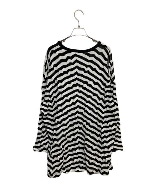 Y's（ワイズ）Y's (ワイズ) ボーダーカットソー ホワイト×ブラック サイズ:2の古着・服飾アイテム