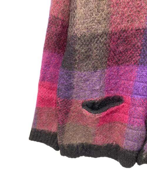 STEAD（ステッド）STEAD (ステッド) 5G KID-MOHAIR MIX BLOCK CHECK C／D パープル サイズ:Mの古着・服飾アイテム