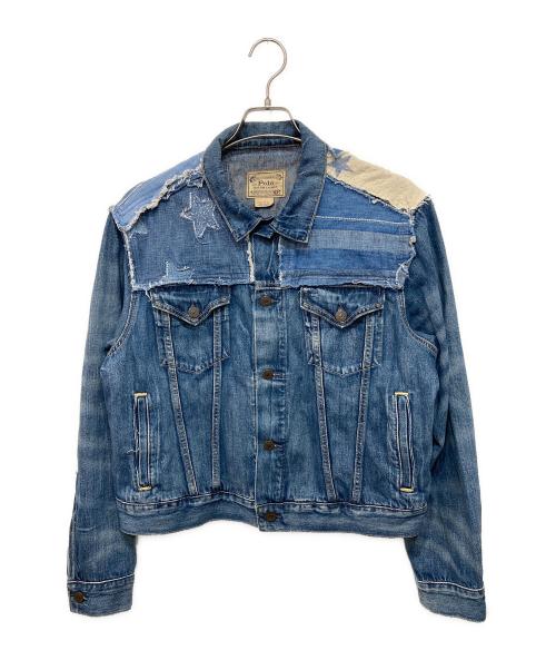 POLO RALPH LAUREN（ポロ・ラルフローレン）POLO RALPH LAUREN (ポロ・ラルフローレン) パッチワーク デニムジャケット インディゴ サイズ:XLの古着・服飾アイテム