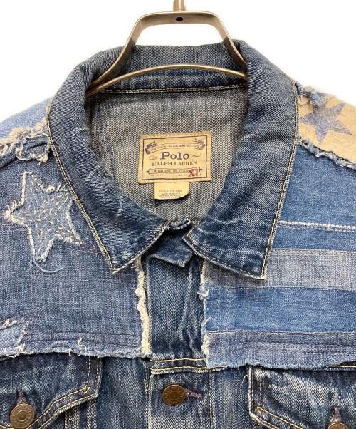 POLO RALPH LAUREN（ポロ・ラルフローレン）POLO RALPH LAUREN (ポロ・ラルフローレン) パッチワーク デニムジャケット インディゴ サイズ:XLの古着・服飾アイテム