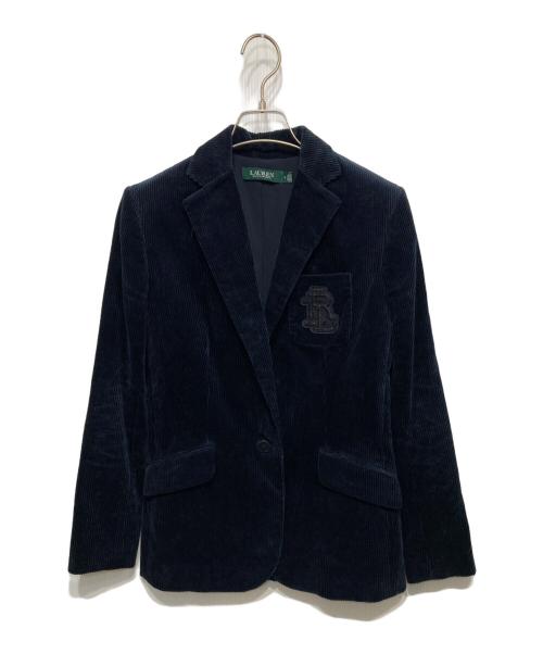 LAUREN RALPH LAUREN（ローレンラルフローレン）LAUREN RALPH LAUREN (ローレンラルフローレン) コーデュロイテーラードジャケット ネイビーの古着・服飾アイテム