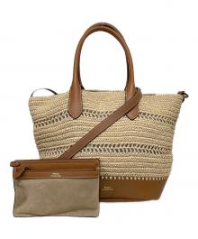 POLO RALPH LAUREN（ポロ・ラルフローレン）の古着「2WAYラフィア かごバッグ」｜ベージュ