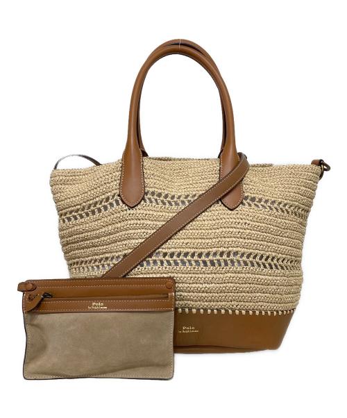 POLO RALPH LAUREN（ポロ・ラルフローレン）POLO RALPH LAUREN (ポロ・ラルフローレン) 2WAYラフィア かごバッグ ベージュの古着・服飾アイテム