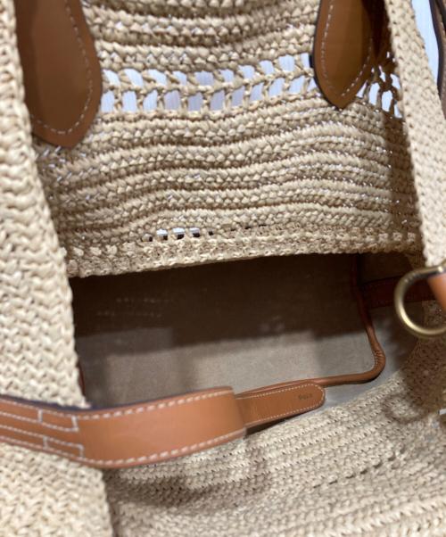 POLO RALPH LAUREN（ポロ・ラルフローレン）POLO RALPH LAUREN (ポロ・ラルフローレン) 2WAYラフィア かごバッグ ベージュの古着・服飾アイテム