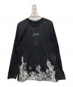 LIMI feuリミフゥ）の古着「feu Loading Print Oversized Long T-Shirt」｜ブラック