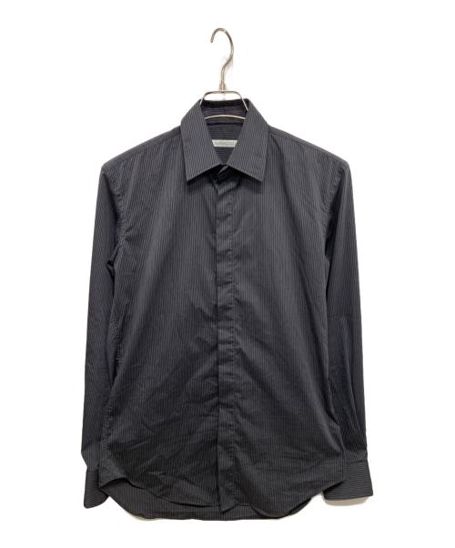 JOHN LAWRENCE SULLIVAN（ジョン ローレンス サリバン）JOHN LAWRENCE SULLIVAN (ジョン ローレンス サリバン) STRIPED BROADCLOTH REGULAR COLLAR SHIRT グレー サイズ:44の古着・服飾アイテム
