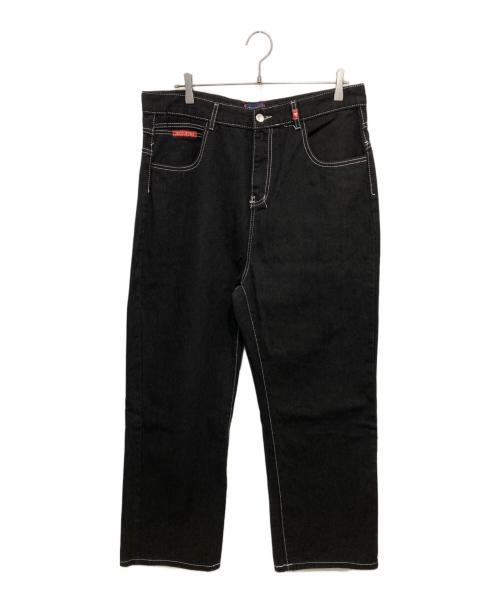 JNCO JEANS（ジェーエヌシーオー ジーンズ）JNCO JEANS (ジェーエヌシーオー ジーンズ) ワッペン付ブラックデニム グレー サイズ:2XLの古着・服飾アイテム