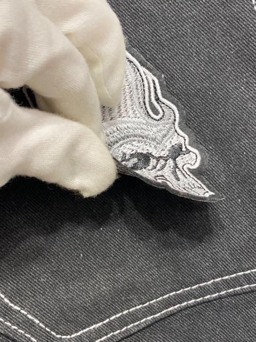 JNCO JEANS（ジェーエヌシーオー ジーンズ）JNCO JEANS (ジェーエヌシーオー ジーンズ) ワッペン付ブラックデニム グレー サイズ:2XLの古着・服飾アイテム