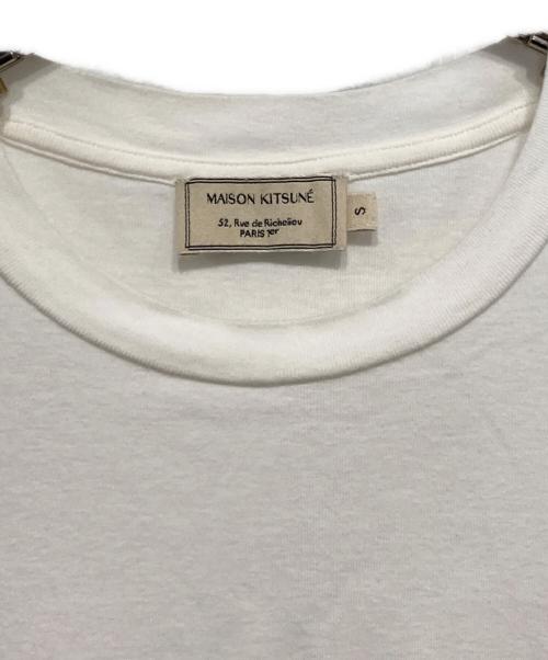 maison kitsune（メゾンキツネ）maison kitsune (メゾンキツネ) ワンポイントロングロングカットソー ホワイト サイズ:Ｓの古着・服飾アイテム