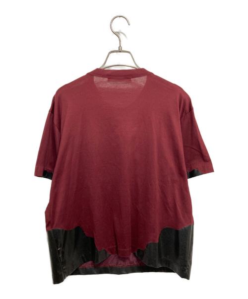 TOGA PULLA（トーガ プルラ）TOGA PULLA (トーガ プルラ) スタッズカットソー ブラック×エンジ サイズ:38の古着・服飾アイテム
