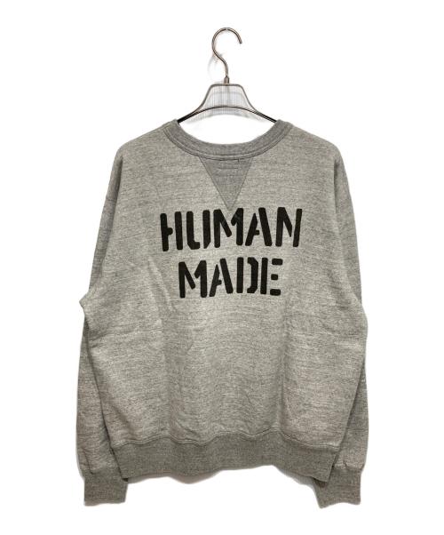 HUMAN MADE（ヒューマンメイド）HUMAN MADE (ヒューマンメイド) MILITARY SWEATSHIRT ライトグレー サイズ:XXLの古着・服飾アイテム