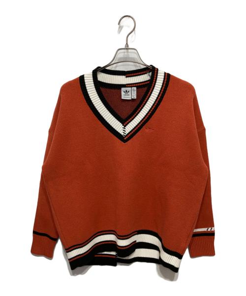 adidas（アディダス）adidas (アディダス) ニットセーター オルタードアンバー ブラック×オレンジ サイズ: XSの古着・服飾アイテム
