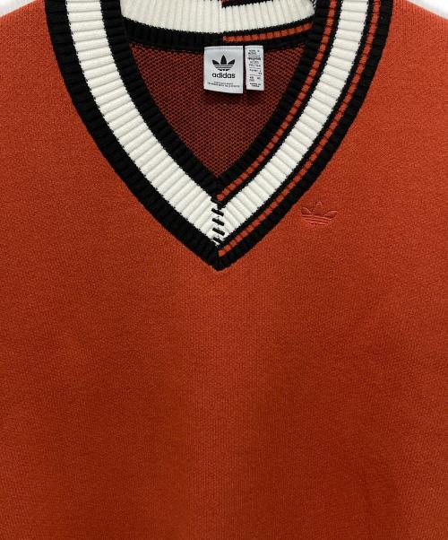 adidas（アディダス）adidas (アディダス) ニットセーター オルタードアンバー ブラック×オレンジ サイズ: XSの古着・服飾アイテム