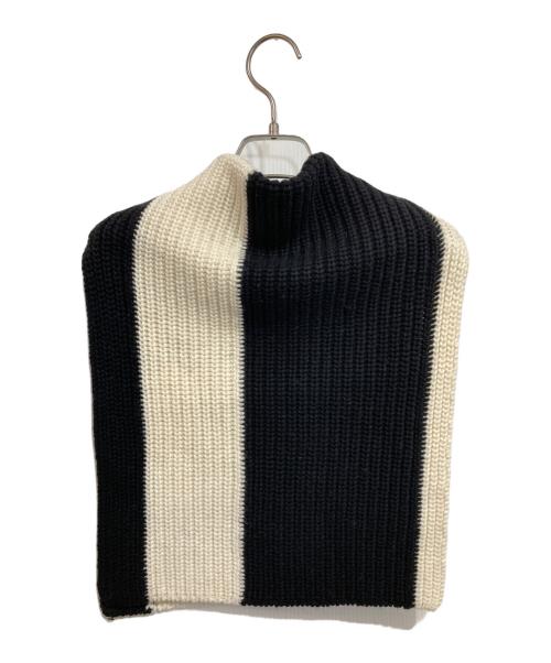 DES PRES（デ プレ）DES PRES (デ プレ) セミウーステッドウールストライプ スヌード アイボリー×ブラック サイズ:Fの古着・服飾アイテム