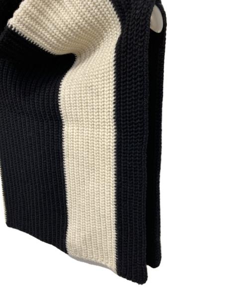 DES PRES（デ プレ）DES PRES (デ プレ) セミウーステッドウールストライプ スヌード アイボリー×ブラック サイズ:Fの古着・服飾アイテム